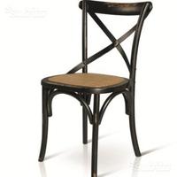 Sedia in legno massello nero anticato