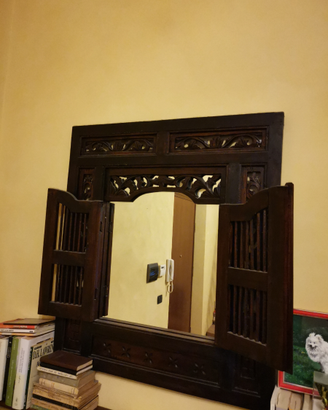 Specchio ad ante in legno retro'