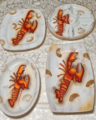 SET.4  PIATTI DA PIRTATA PER PESCE ,ROMAN GALLERY 