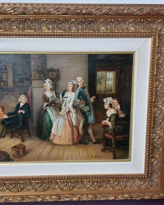 Quadro Damiani Olio su tavola 30x40 Salotto Parigi