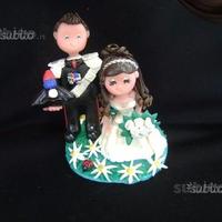 Sposi per torta/portafoto di porcellana fredda