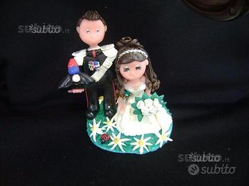 Sposi per torta/portafoto di porcellana fredda