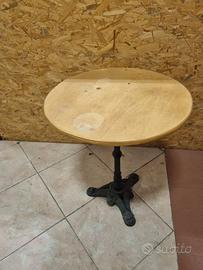 Tavolino da Bistrot Vintage  Base in Ghisa e Piano