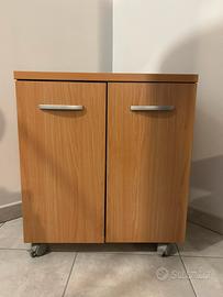 Mobiletto con ruote a due ante