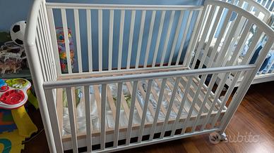 Culla Lettino Pali Ciak Bianco + Materasso