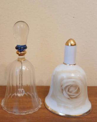 Coppia campane: Limoges l'altra in vetro soffiato