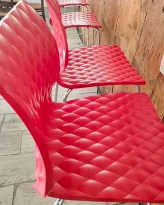 Sgabelli alti bar moderni rossi – 4 pezzi –