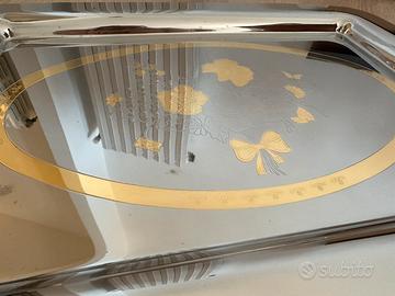 Vassoio grande con manici oro