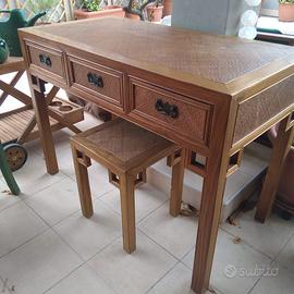scrivania  teak etnica