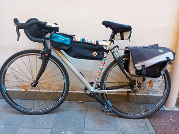 Bici viaggio gravel leggera carbonio + accessori