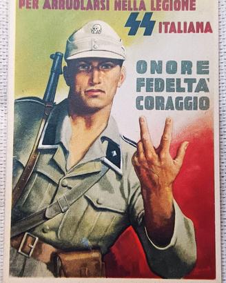Cartolina “LEGIONE SS ITALIANA" RSI - 2^ ristampa