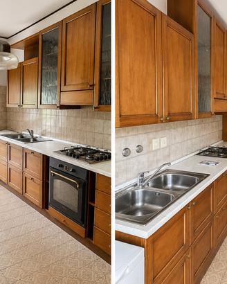 Cucina 330cm in legno completa di elettrodomestici