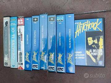 10 Videocassette VHS di film di Hitchcock italiano