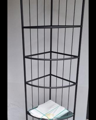 Scaffale  vetro e ferro battuto