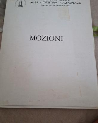 Lotto documenti rarI convegno MSI ANNI 70