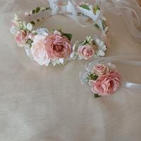 Coroncina e corsage damigella/ prima comunione 