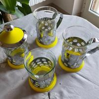 Set colazione vetro acciaio Vintage