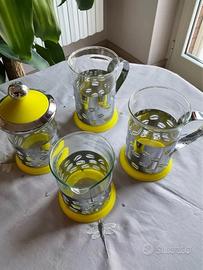 Set colazione vetro acciaio Vintage