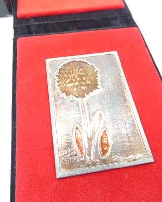 Scultura Argento Puro 1000 Sterlizia Placca 89gr