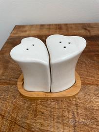 Saliera e pepiera ceramica bianca
