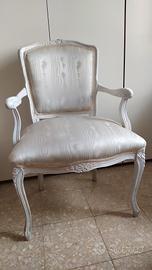 POLTRONCINA STILE LUIGI XV BIANCA SHABBY 