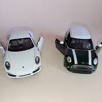 Lotto 2 Modellini Maisto Welly Porsche Mini Cooper