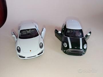 Lotto 2 Modellini Maisto Welly Porsche Mini Cooper