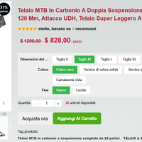 Telaio mtb M Spcycle M868 29er con escursione 120