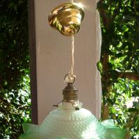 Lampadario verde a fazzoletto