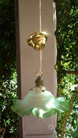 Lampadario verde a fazzoletto