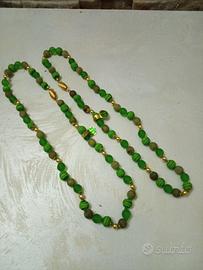 due collane in vetro di Murano vintage