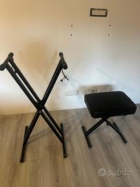 sgabello e supporto  per tastiera