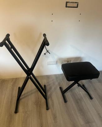 sgabello e supporto  per tastiera