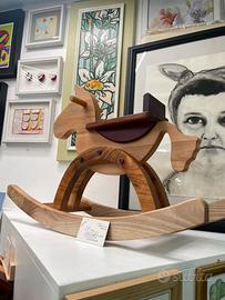 Cavallo a dondolo legno massello