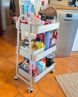 Carrello JYSK a 3 ripiani con ruote bianco