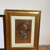 Quadro Madonna con Bambino in ottone