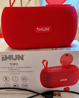 speaker portatile con auricolari 