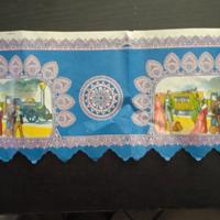 Antico pannello in carta per teatrino marionette 