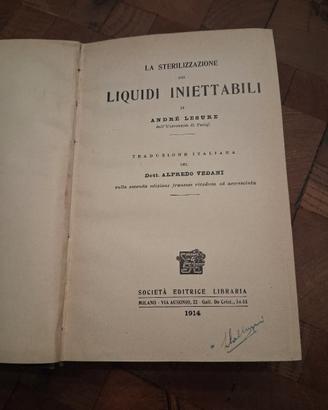 La sterilizzazione dei liquidi iniettabili,  1914