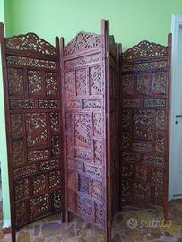Paravento, separè,divisorio in legno stile india