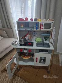 cucina giocattolo bimbi legno con tanti accessori 