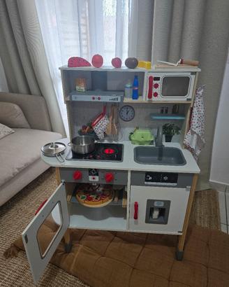 cucina giocattolo bimbi legno con tanti accessori 