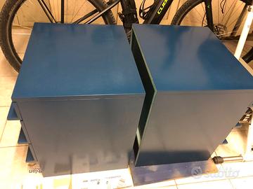 Coppia di Comodini laccati blu