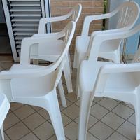 4 poltroncine bianche da esterno