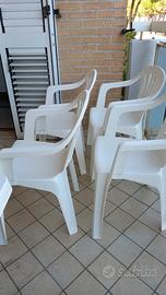 4 poltroncine bianche da esterno
