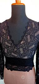Maglia in pizzo nero