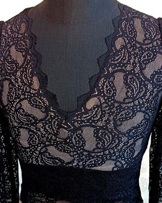 Maglia in pizzo nero