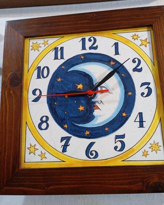 Orologio Maiolica e legno 