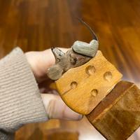 Ferma porta topolino in legno vintage