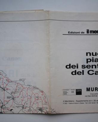 Mappa Vintage 1991 Carso Trieste meridiano Grotte